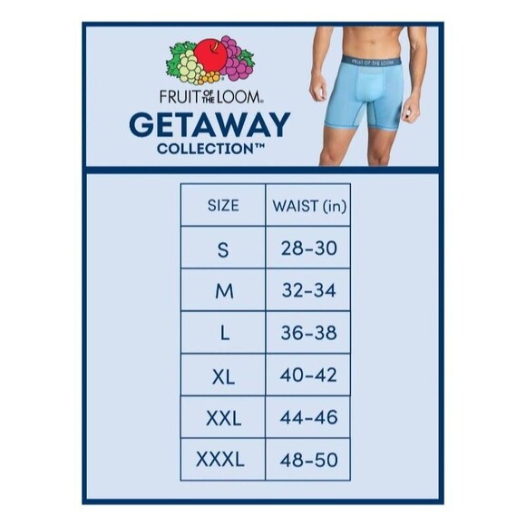 Fruit of the Loom Getaway Collection 3-Pack 3" Trunks Boxer Briefs  3XL  NWT - Picture 11 of 11